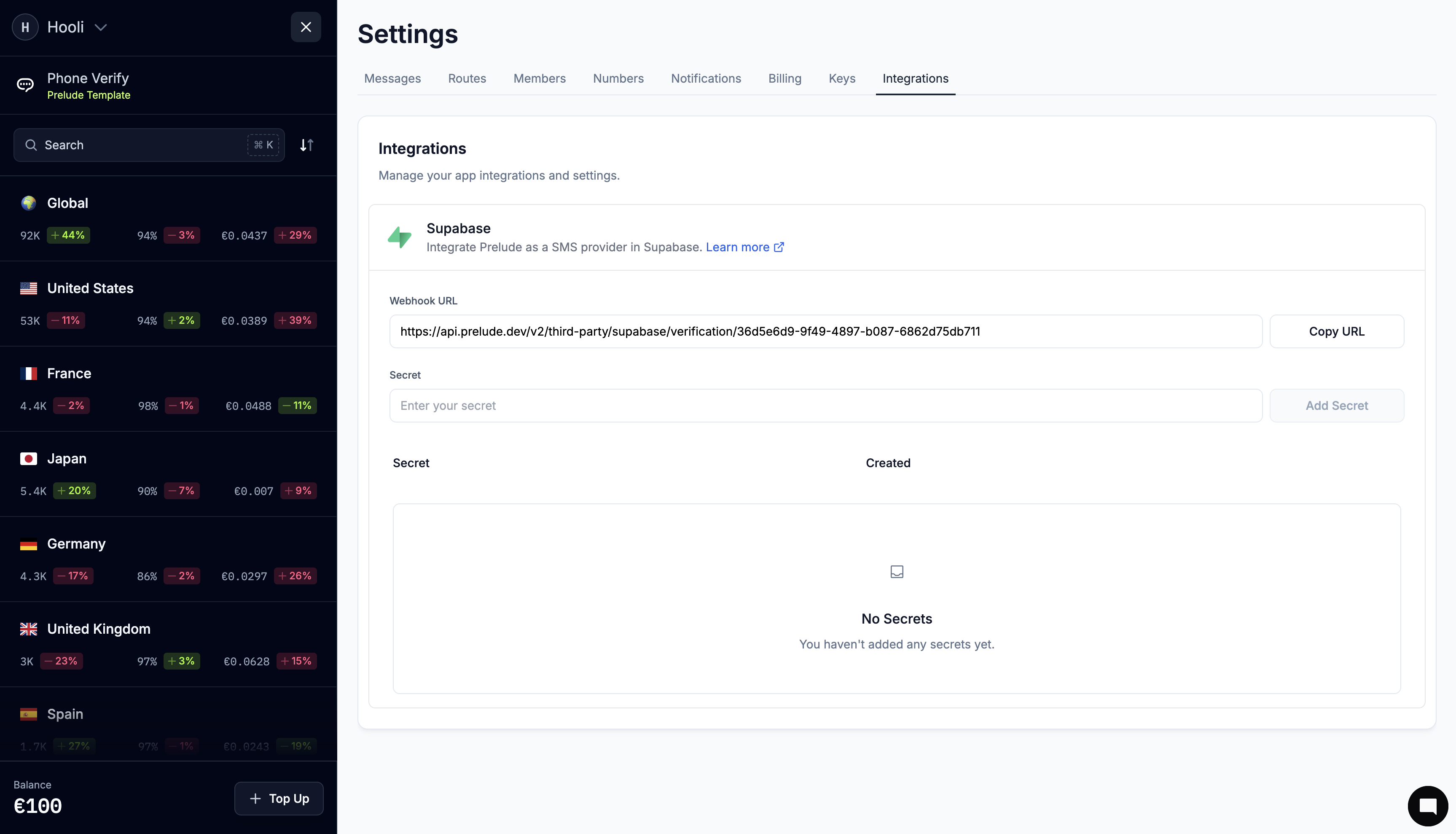 Supabase Webhook URL