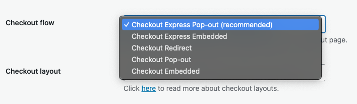 Step 3: select checkout flow