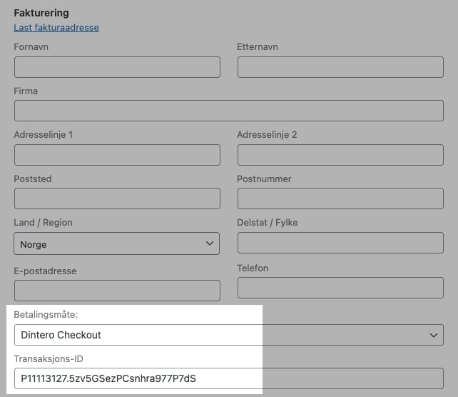 WooCommerce: reconnect order to Dintero transaction