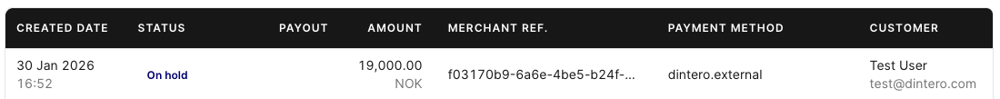 Express payment transaction