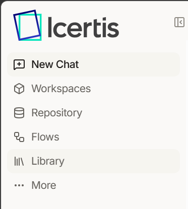 Web app left navigation Vera Engage web app left navigation