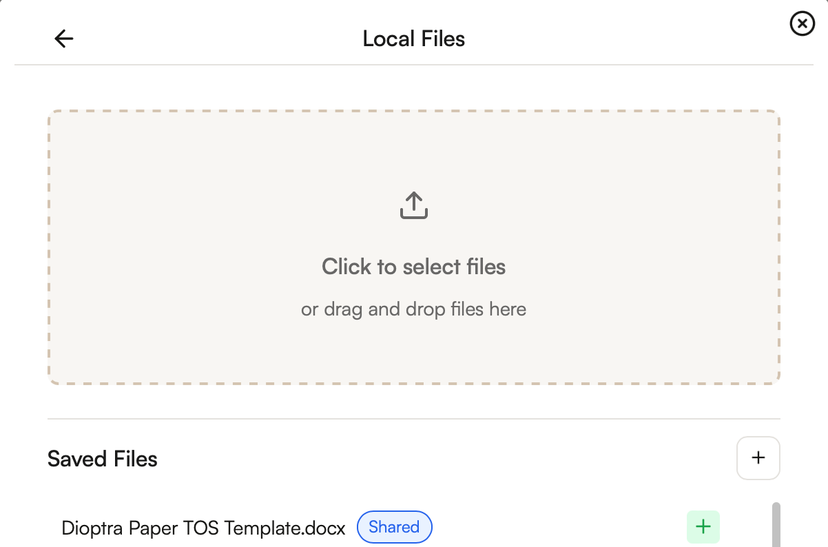 File attachment picker in the Chat