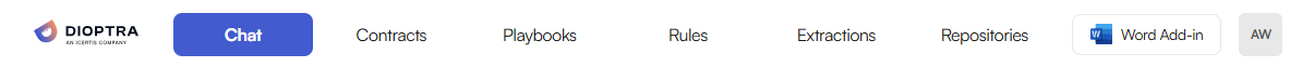 This is our web app navigation bar