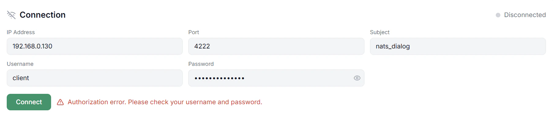 Dashboard Authorization Error