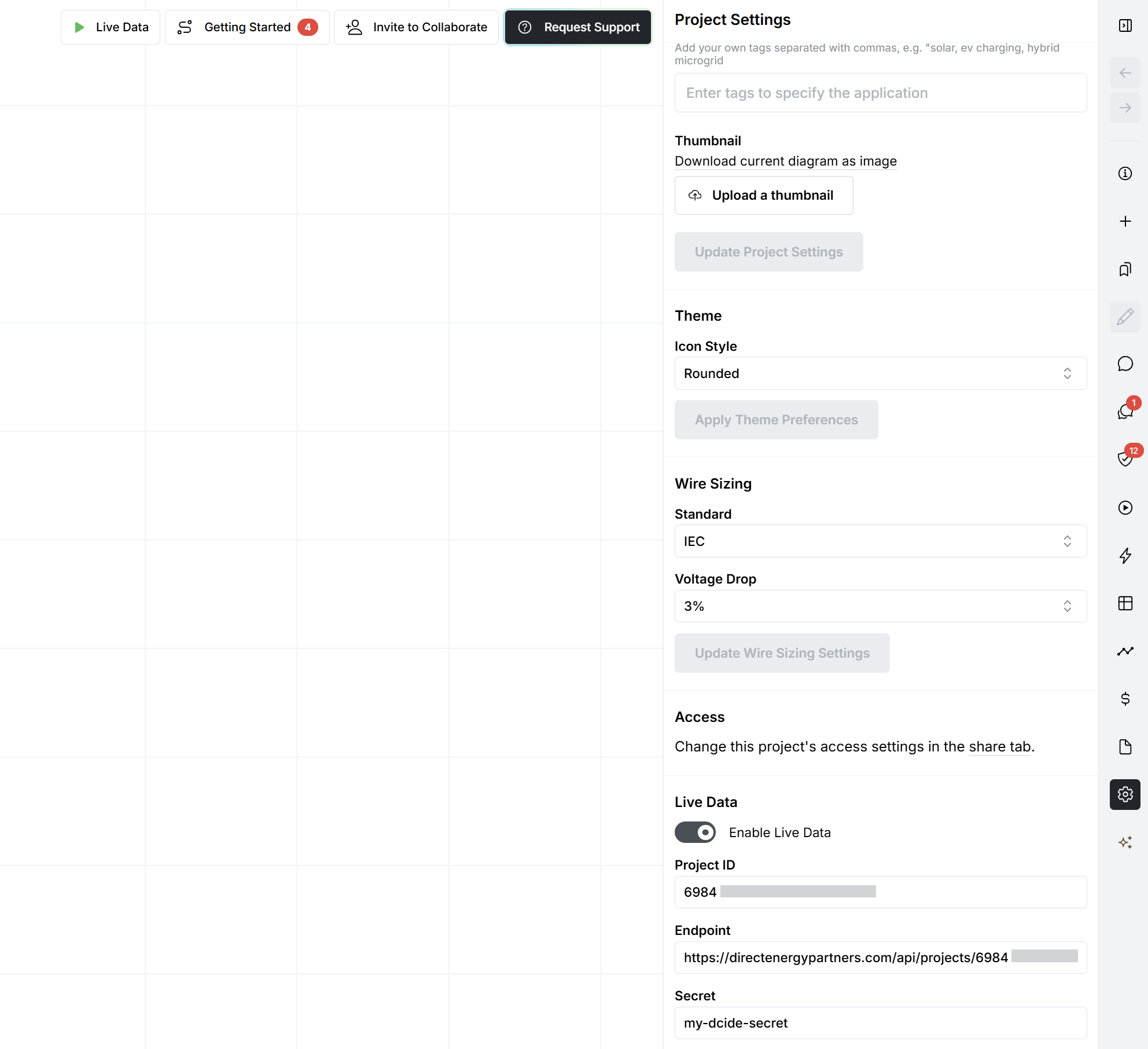 Enable Live Data