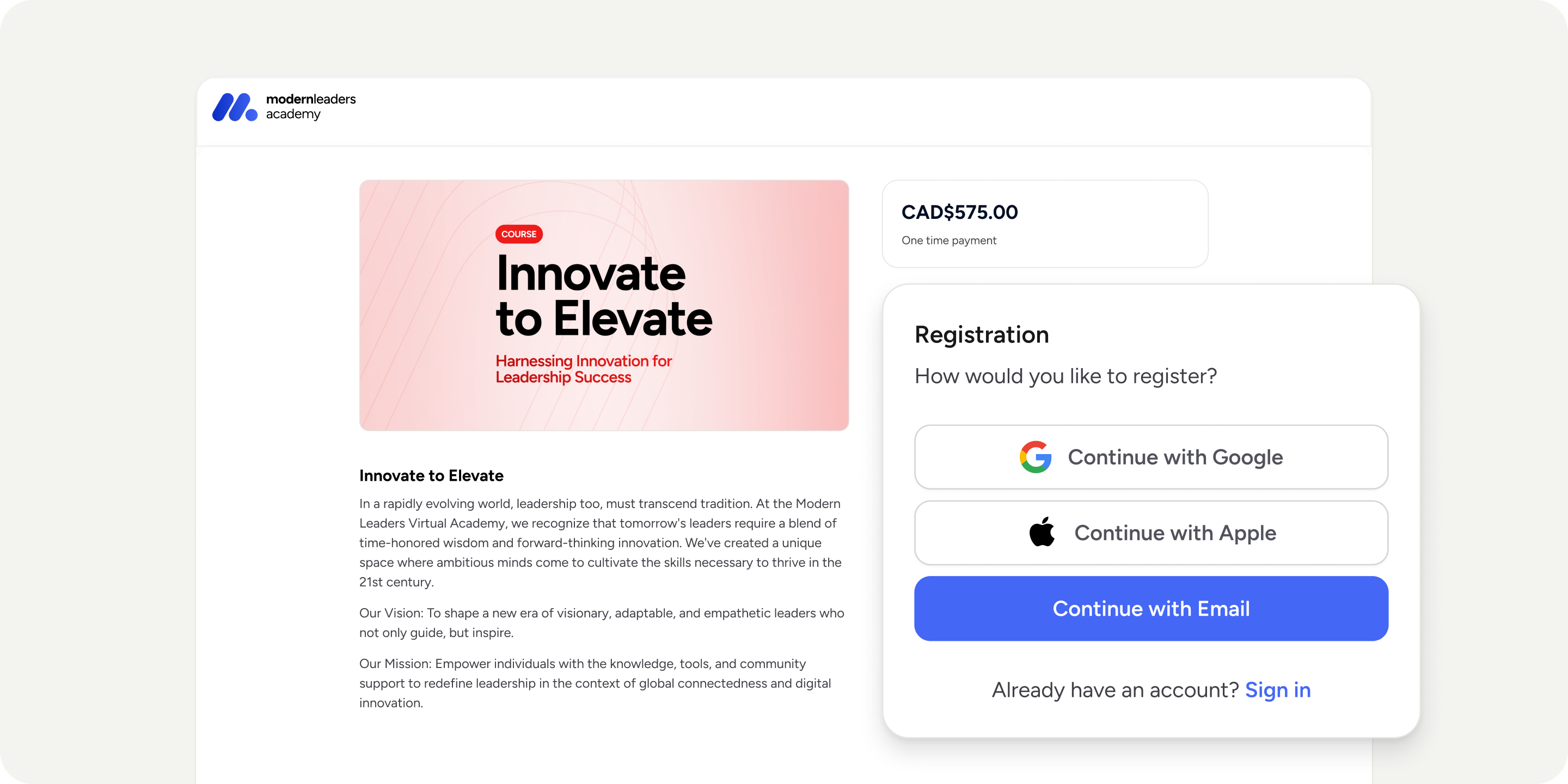 Program Registration