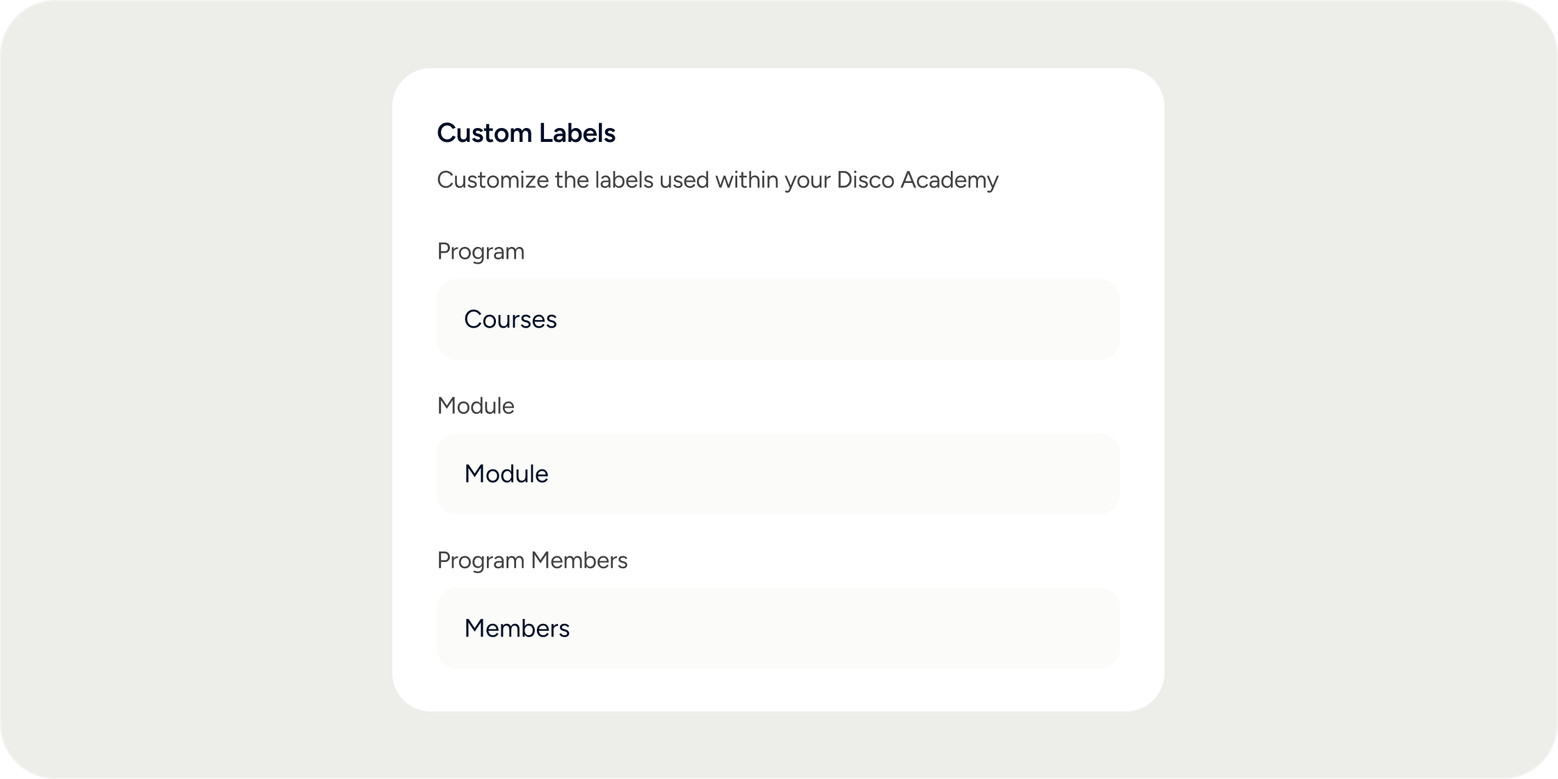 Module Labels