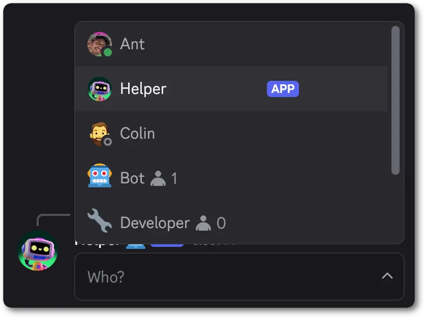 Example of a Mentionable Select from the code below