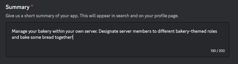 Well-written app Summary on the App Directory tab