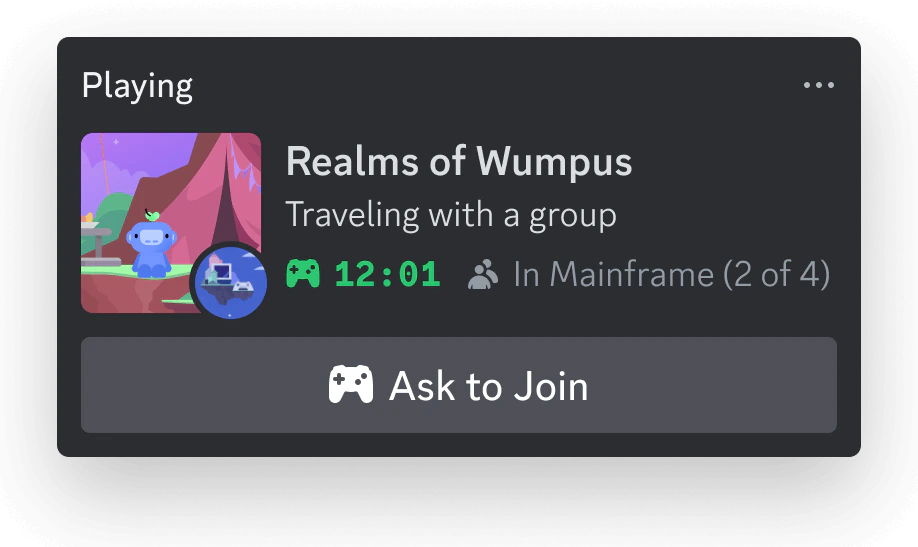 Example of presence data with buttons