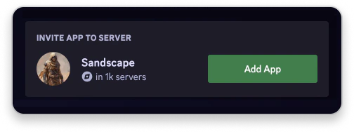 A shared embed link in Discord for the Sandscape app