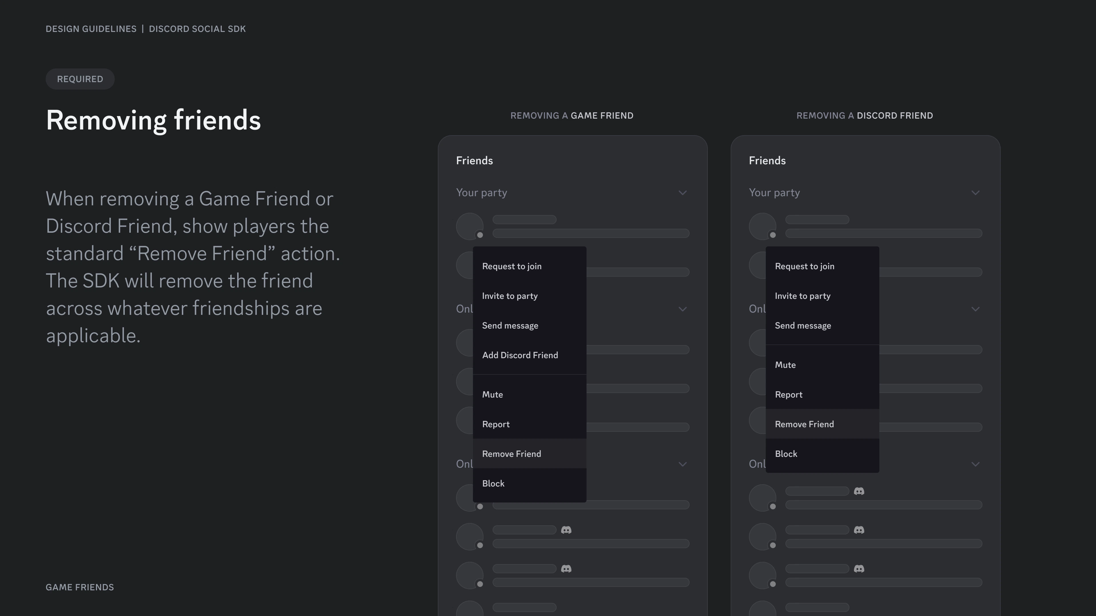 Removing friends