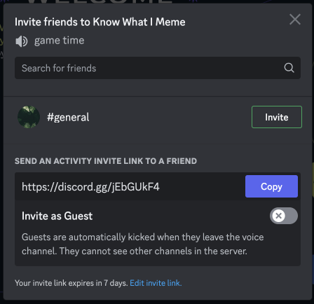 Invite Dialog UI