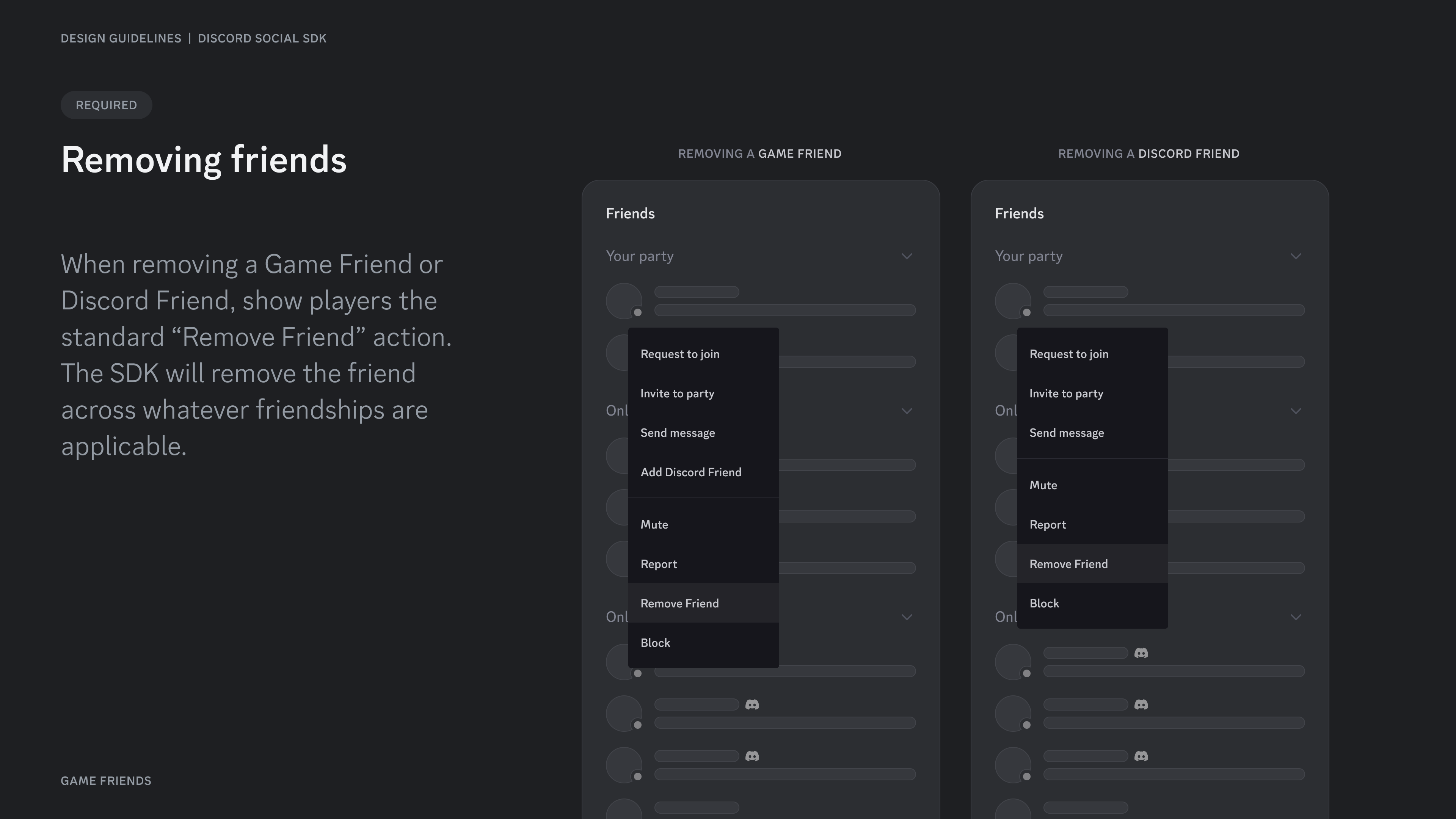 Removing friends