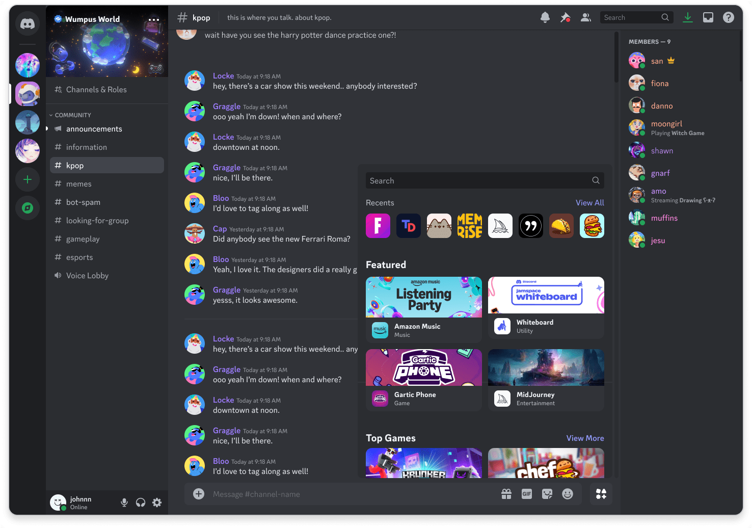 App Launcher in Discord