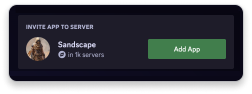 A shared embed link in Discord for the Sandscape app