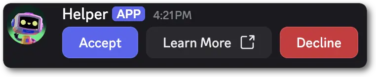 Example of an Action Row with three buttons