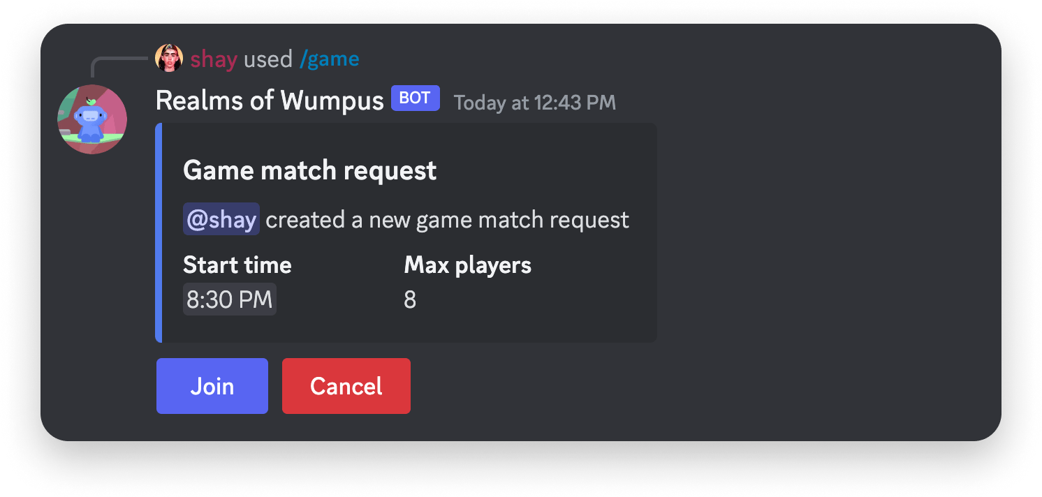 Button message components in a message