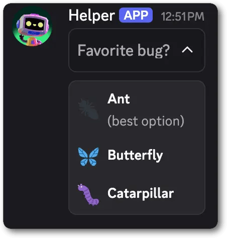 Example of a String Select with three options