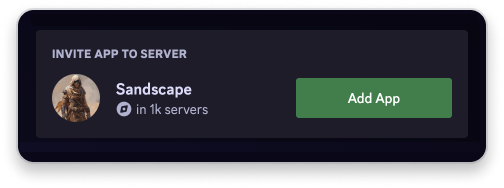 A shared embed link in Discord for the Sandscape app