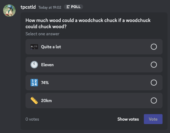 Example message containing a poll