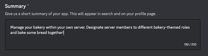 Well-written app Summary on the App Directory tab