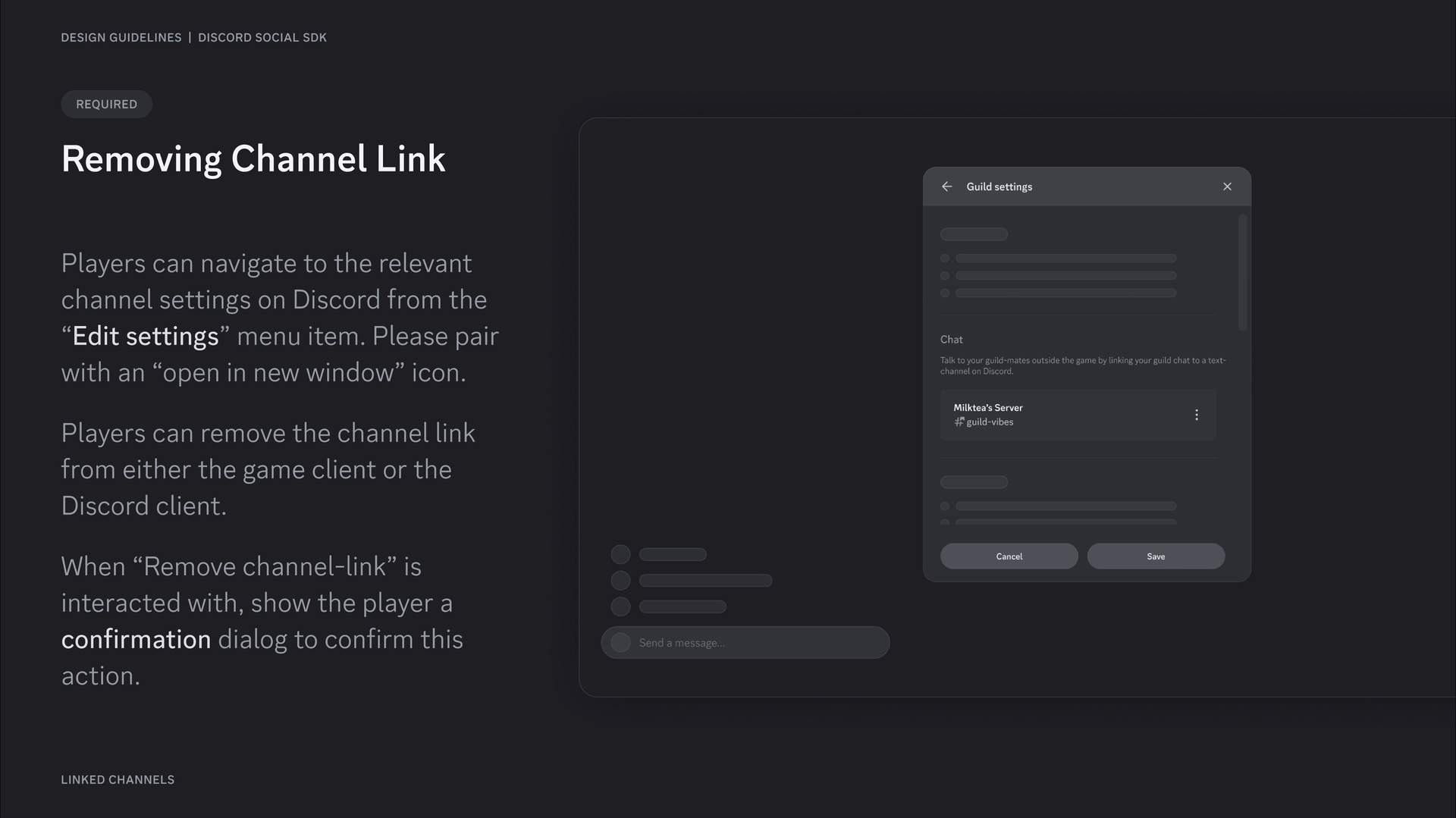 Removing Channel Link