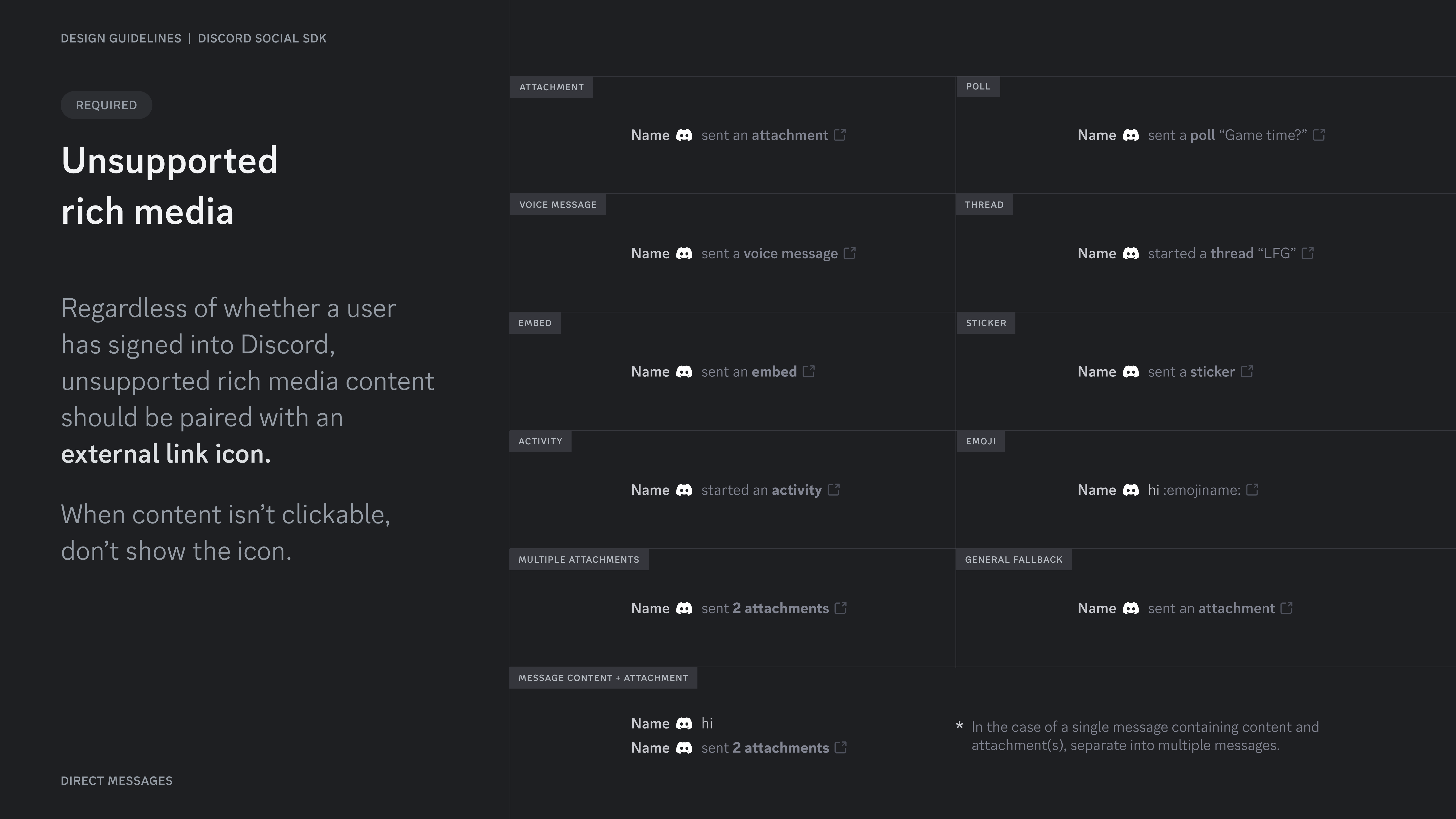Unsupported rich media