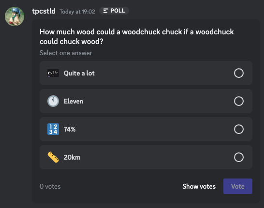 Example message containing a poll
