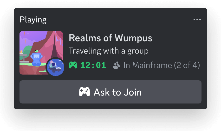 Example of a fake game's Rich Presence data