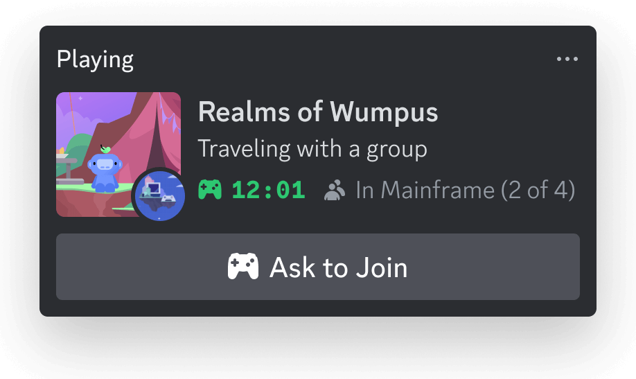 Example of presence data with buttons