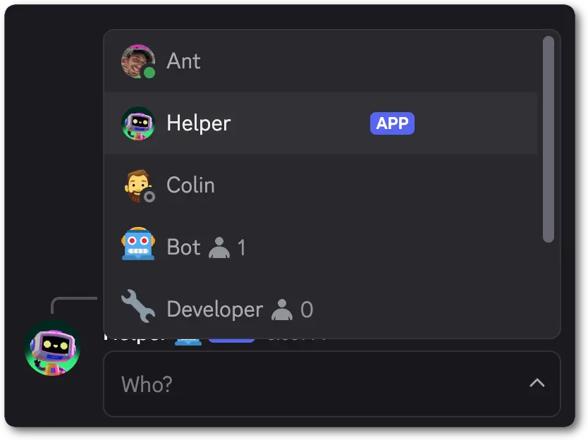 Example of a Mentionable Select from the code below