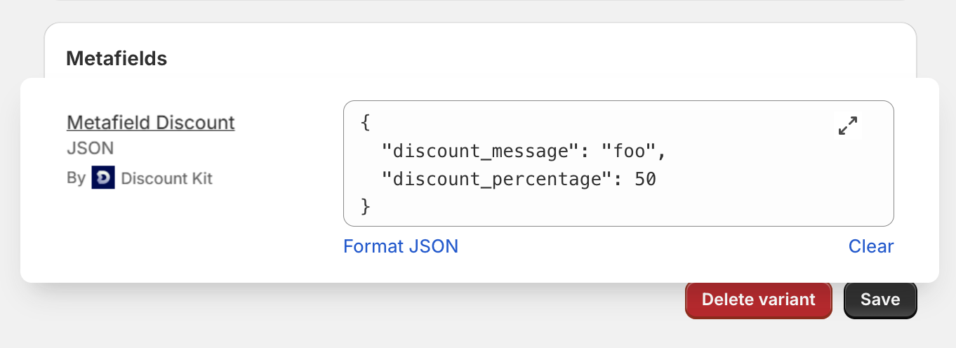 Example metafield configuration