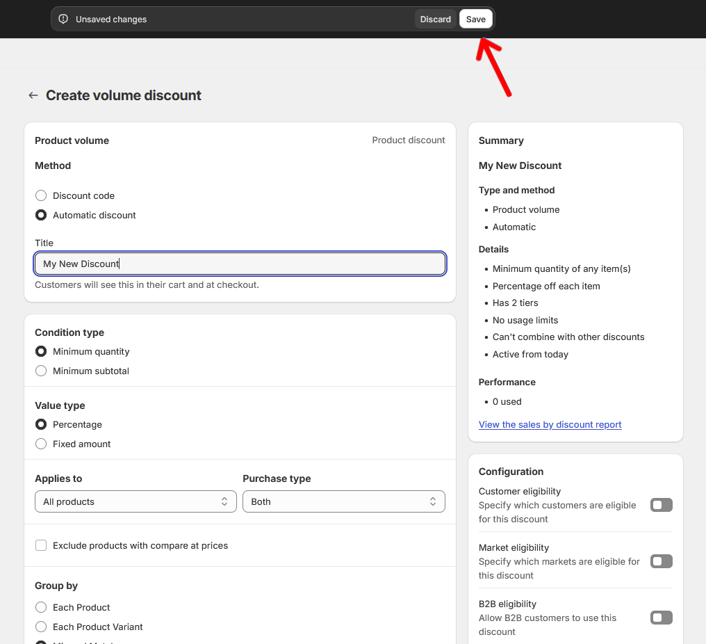 Save product volume image