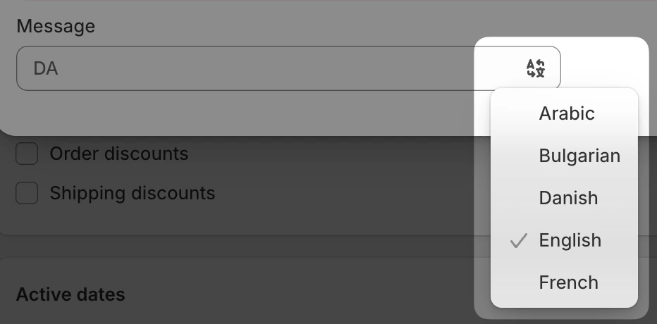 Localise menu