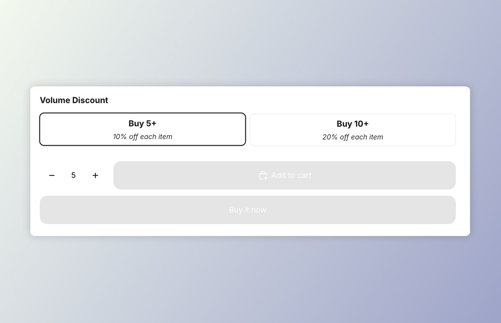 Image highlighting the DKL Volume Picker component - layout: mini-buttons