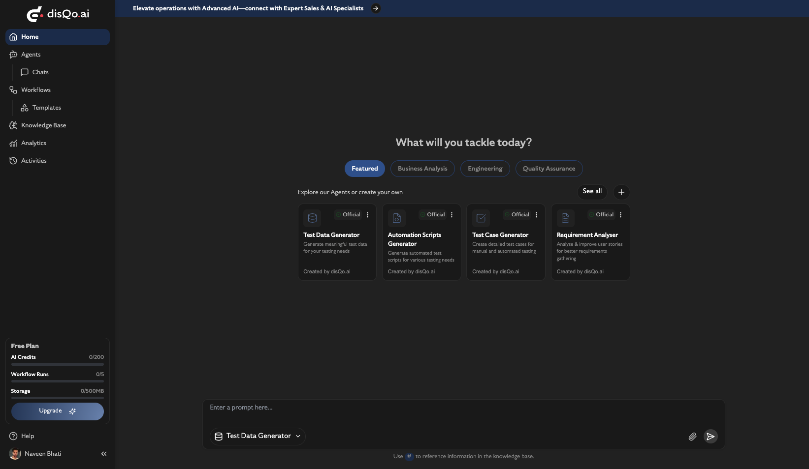 disQo.ai Platform - Dark Mode