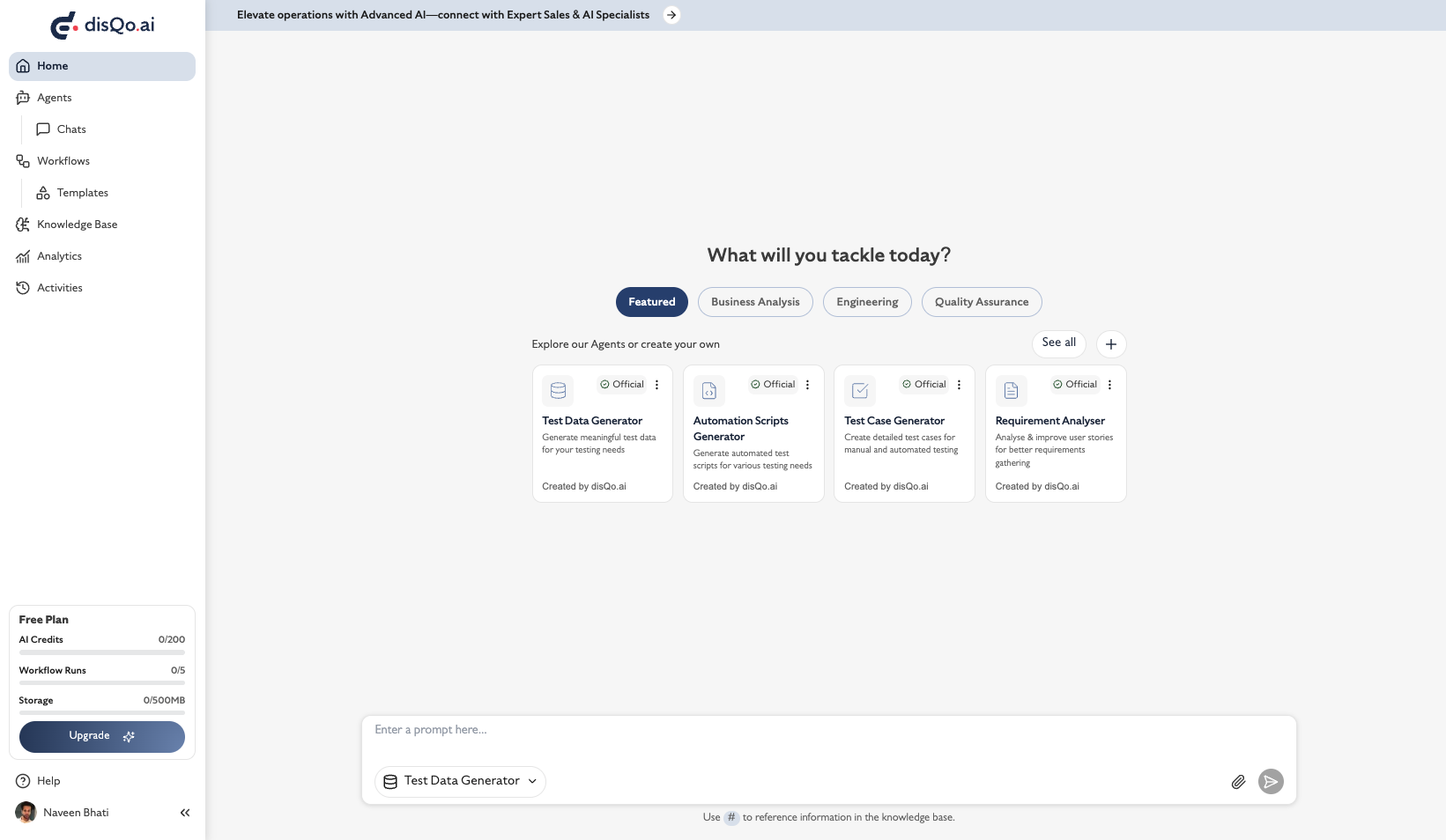disQo.ai Platform - Light Mode