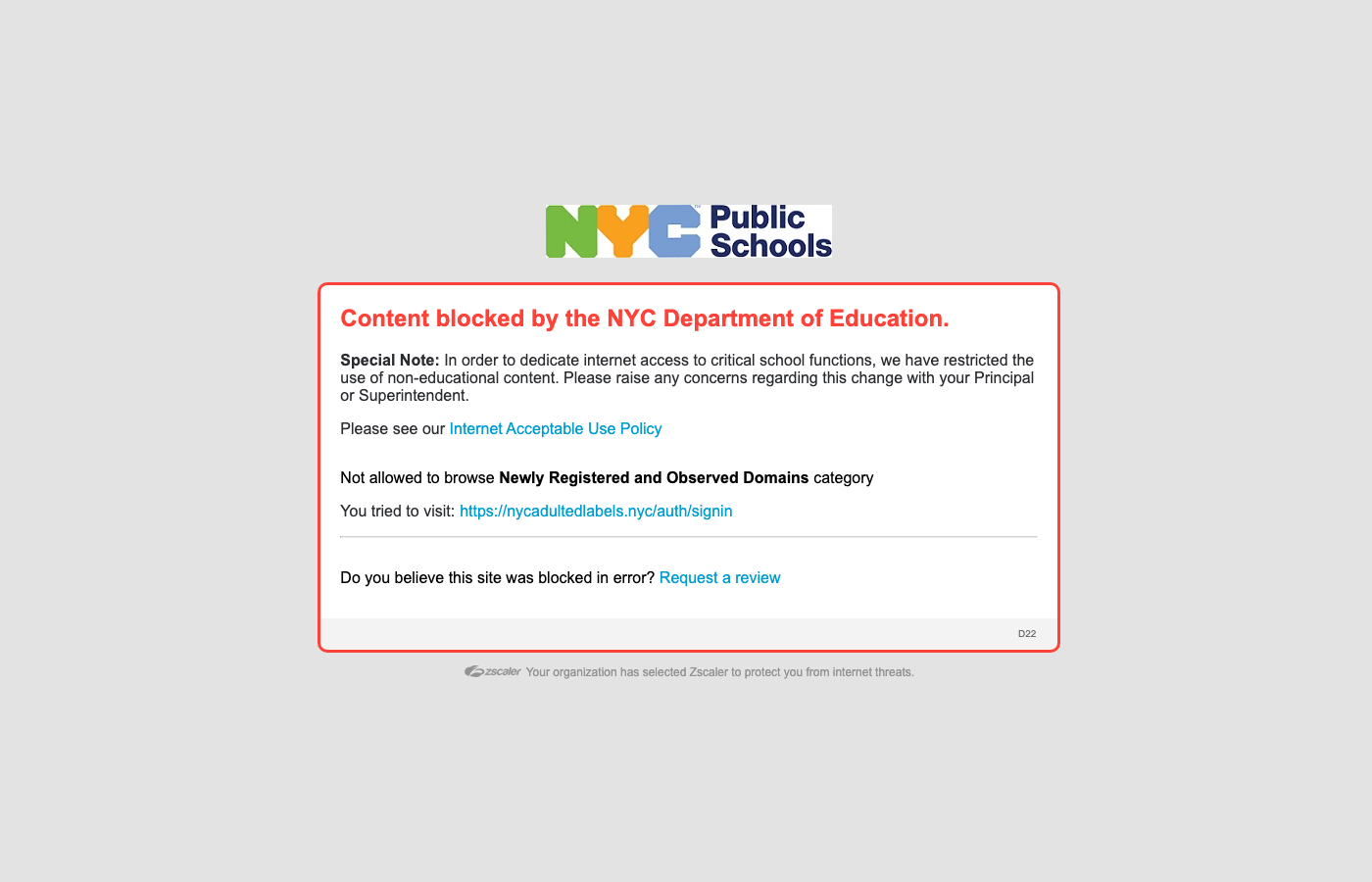 Student Label System split-panel sign-in page on nycadultedlabels.nyc