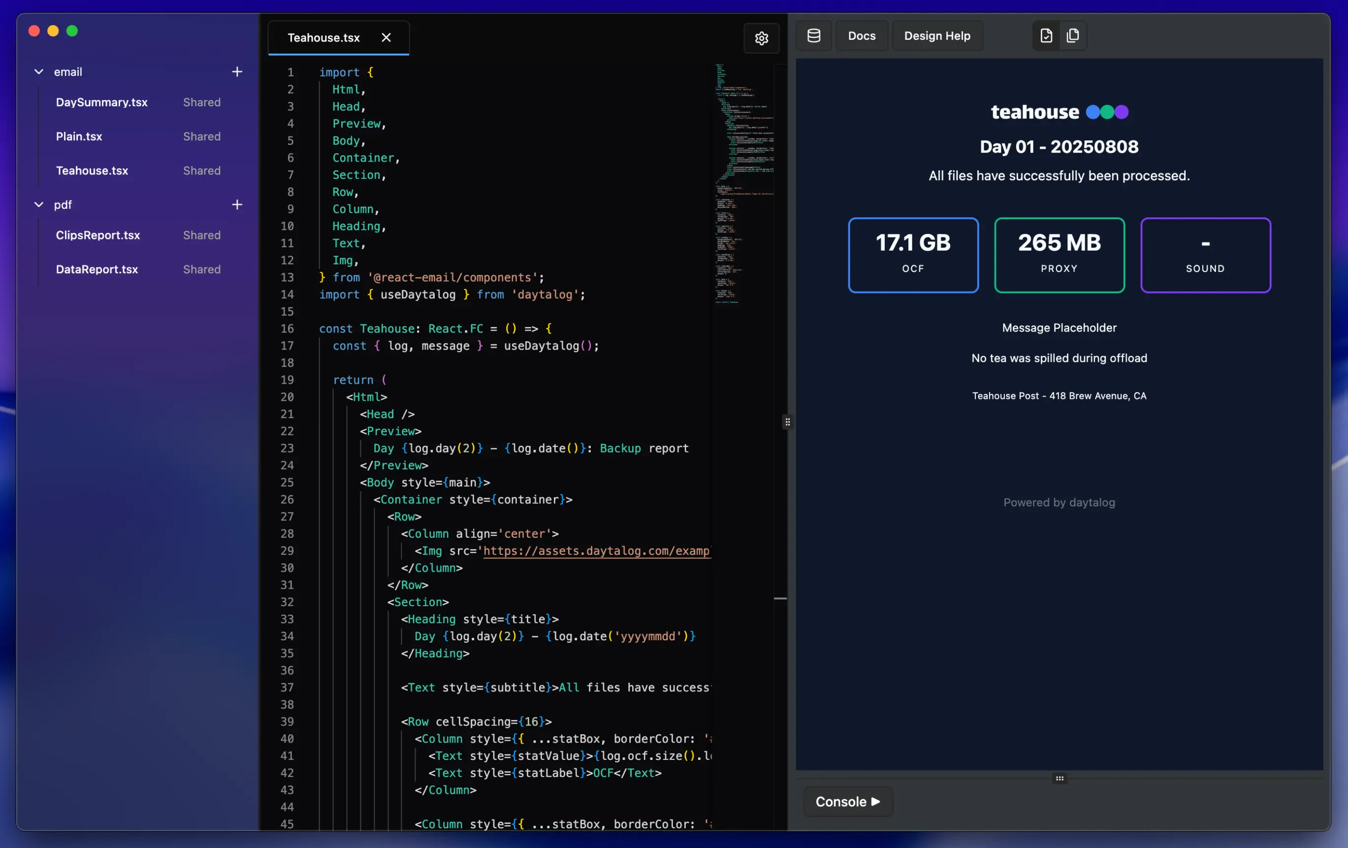 Editor window