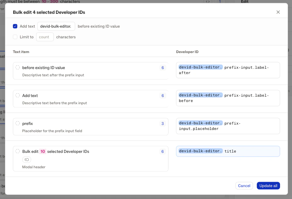 Dev ID Bulk Editor
