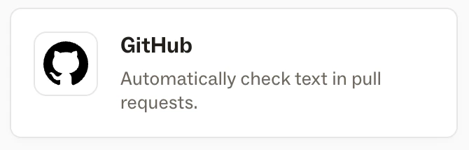 GitHub integration installation card