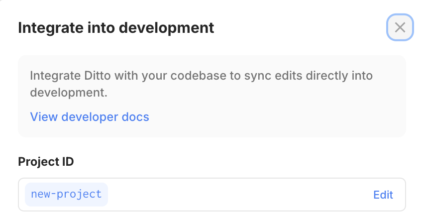 project-dev-integration-modal.png Project developer integrations modal