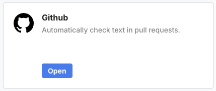 GitHub integration installation card