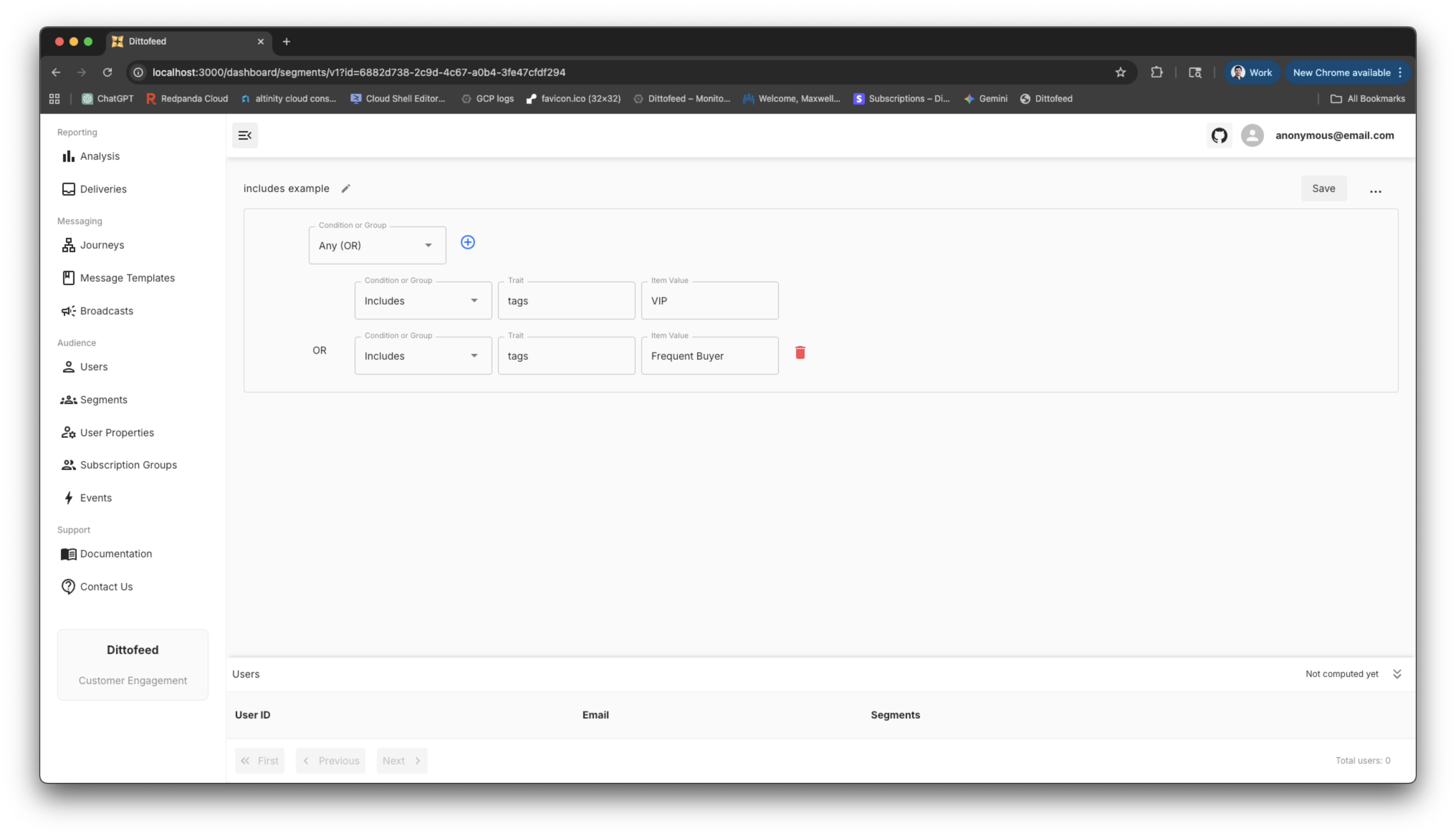 Includes Segment Example