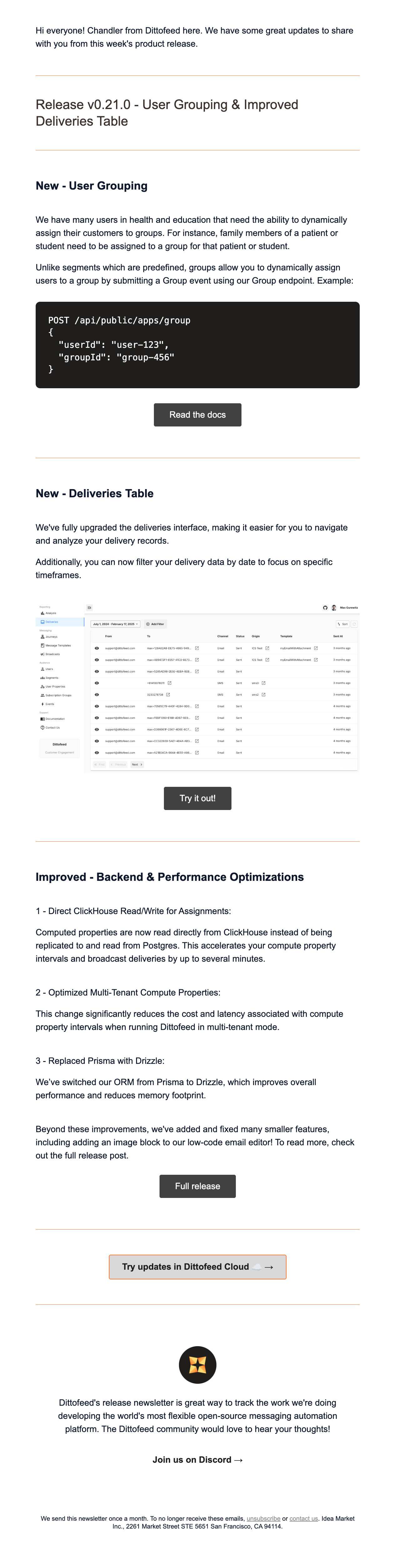 Product Release Email