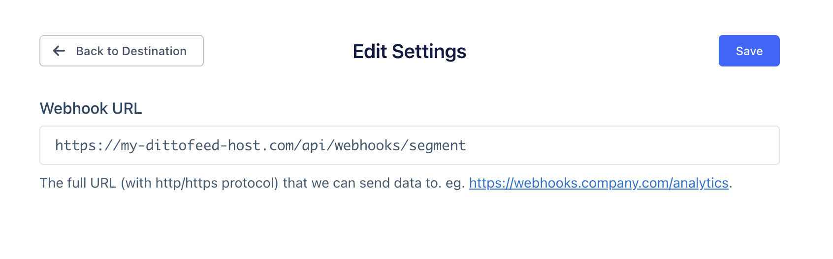Segment Webhook URL
