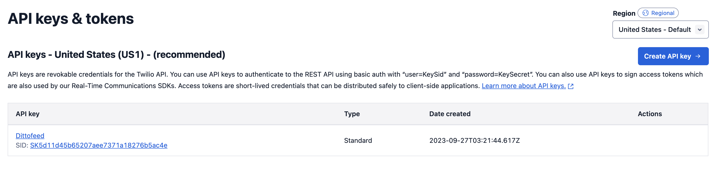 Twilio API Keys