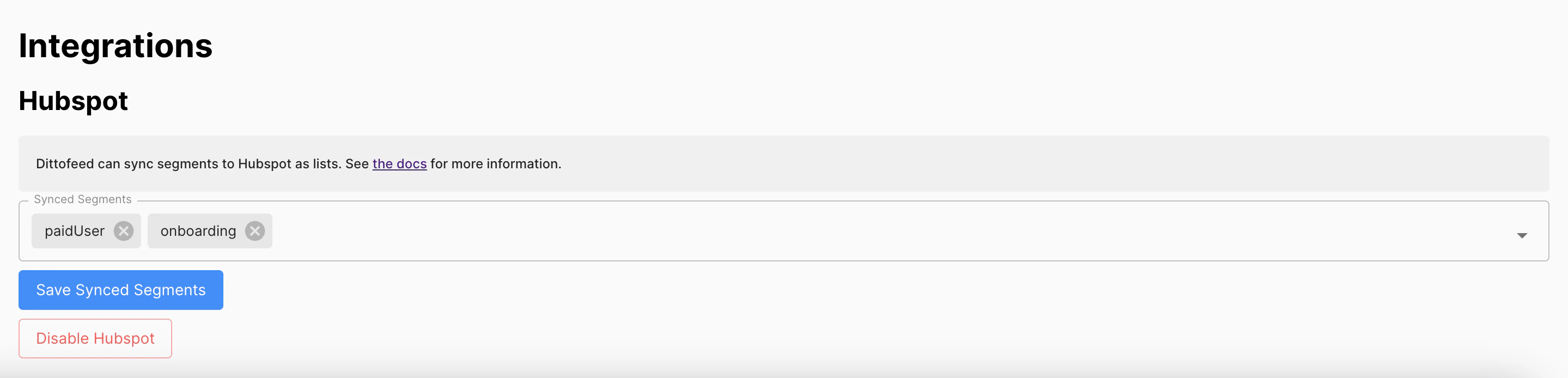 Hubspot Integration