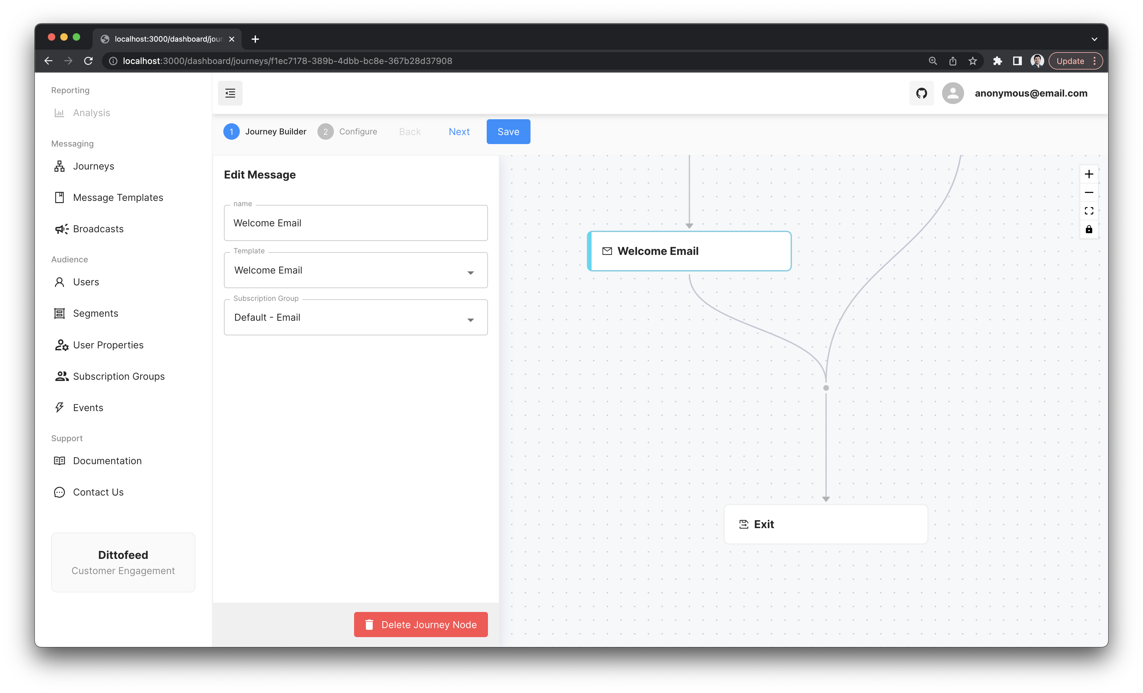 Subscription Groups in User
Journeys